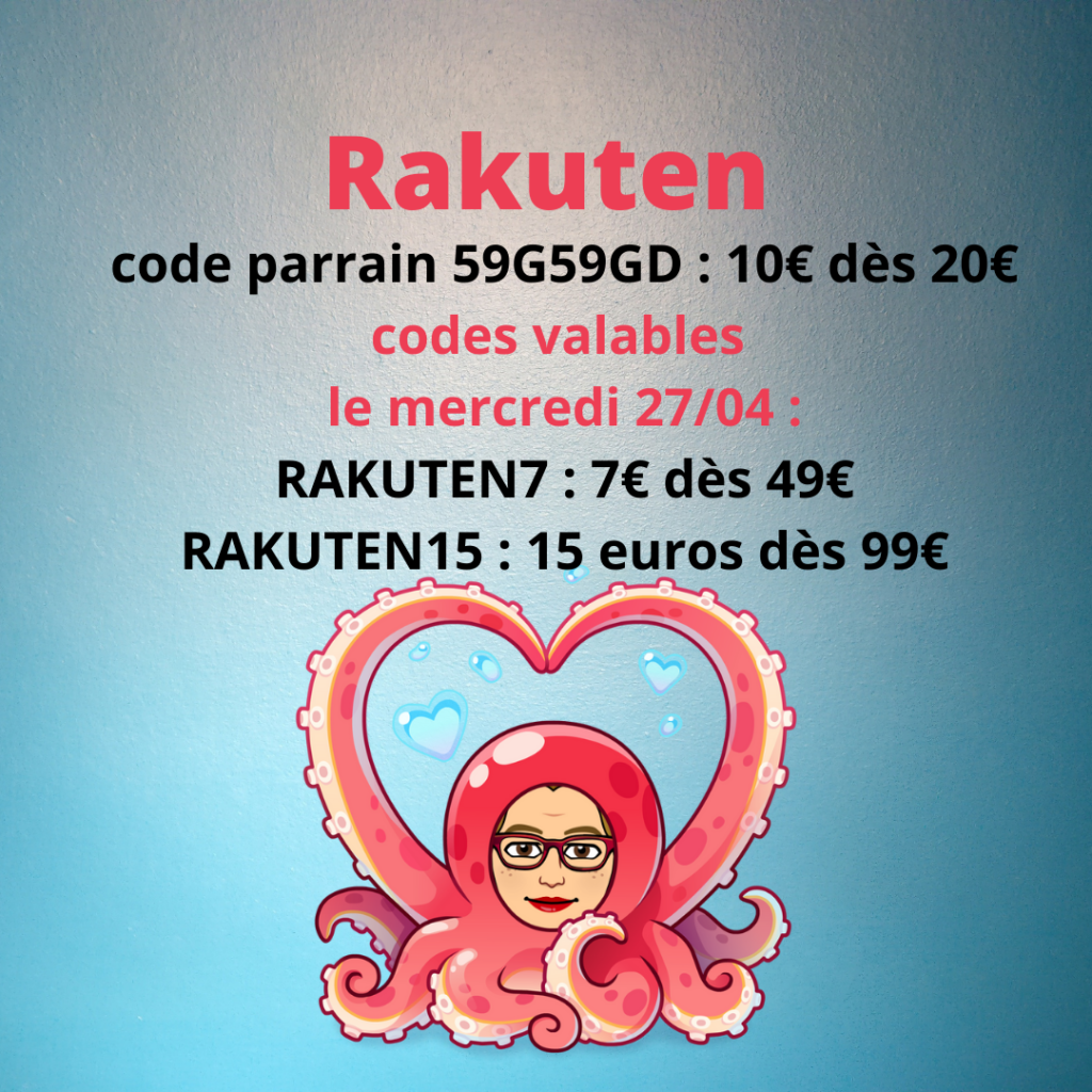 code parrain Rakuten 59G59GD, code promo RAKUTEN7 et coupon RAKUTEN15